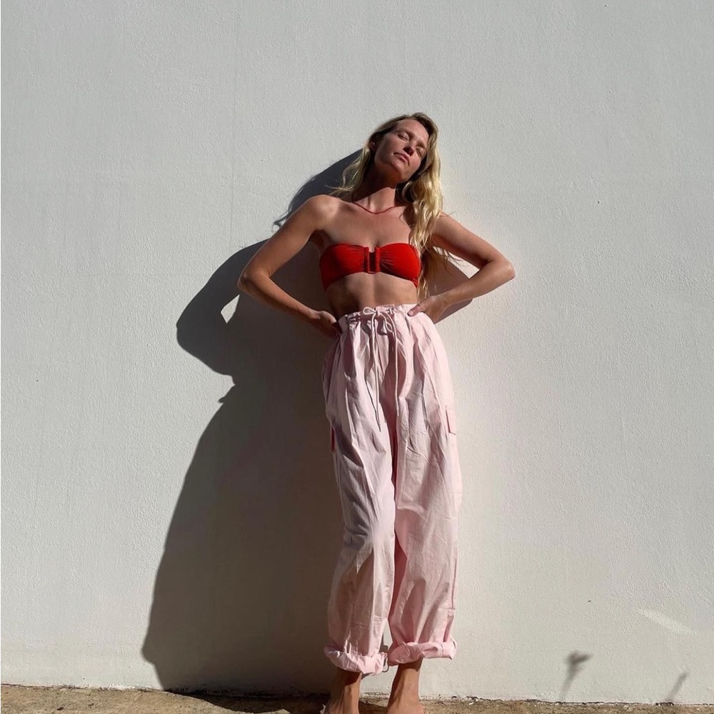 The Frankie Shop Jenna Cargo Pants in Pink, size XS/S